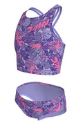 Nike Big Girls' Doodle Floral Spiderback Midkini Set  Girls Midkini  Nike