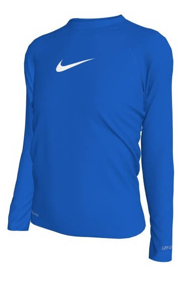 Nike Big Girls' Swim Logo Hydrogaurd Dri-FIT UV Long Sleeve Top