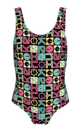 Nike Swim Logo Block Big Girls' U-Back One Piece Swimsuit  Girls One Piece  Nike