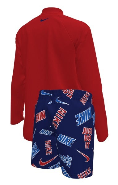 Nike Little Boys' Long Sleeve Top & Short Set  Boys Rash Guard  Nike