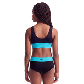 Nike Girls Colorblock Racerback Big Kids Two Piece Swimsuit  Two Piece Swimsuits  Nike