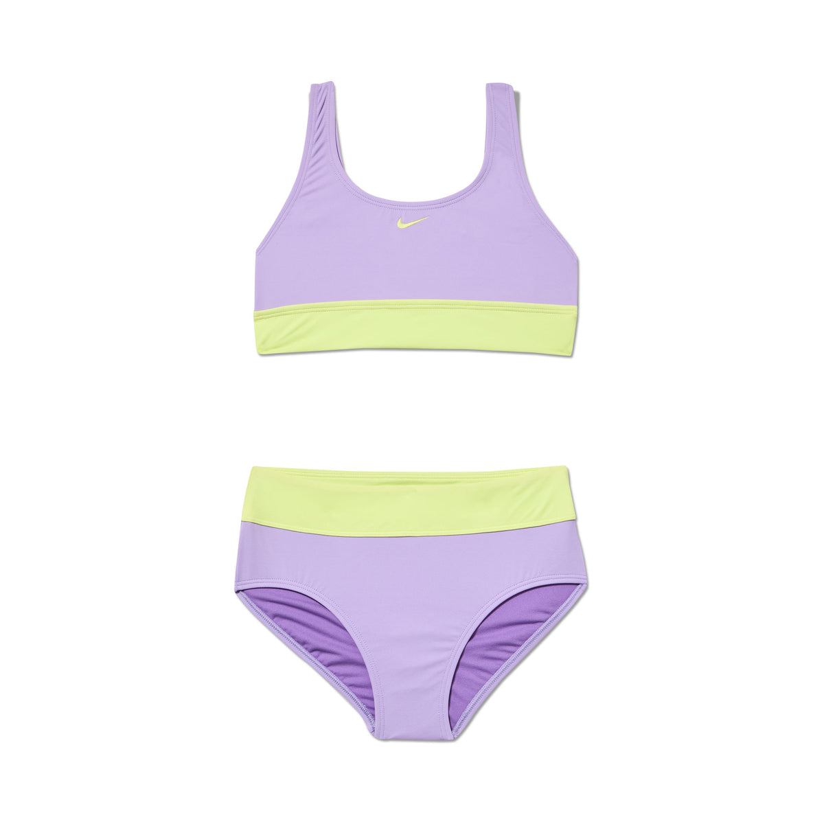 Nike Girls Colorblock Racerback Big Kids Two Piece Swimsuit  Two Piece Swimsuits  Nike