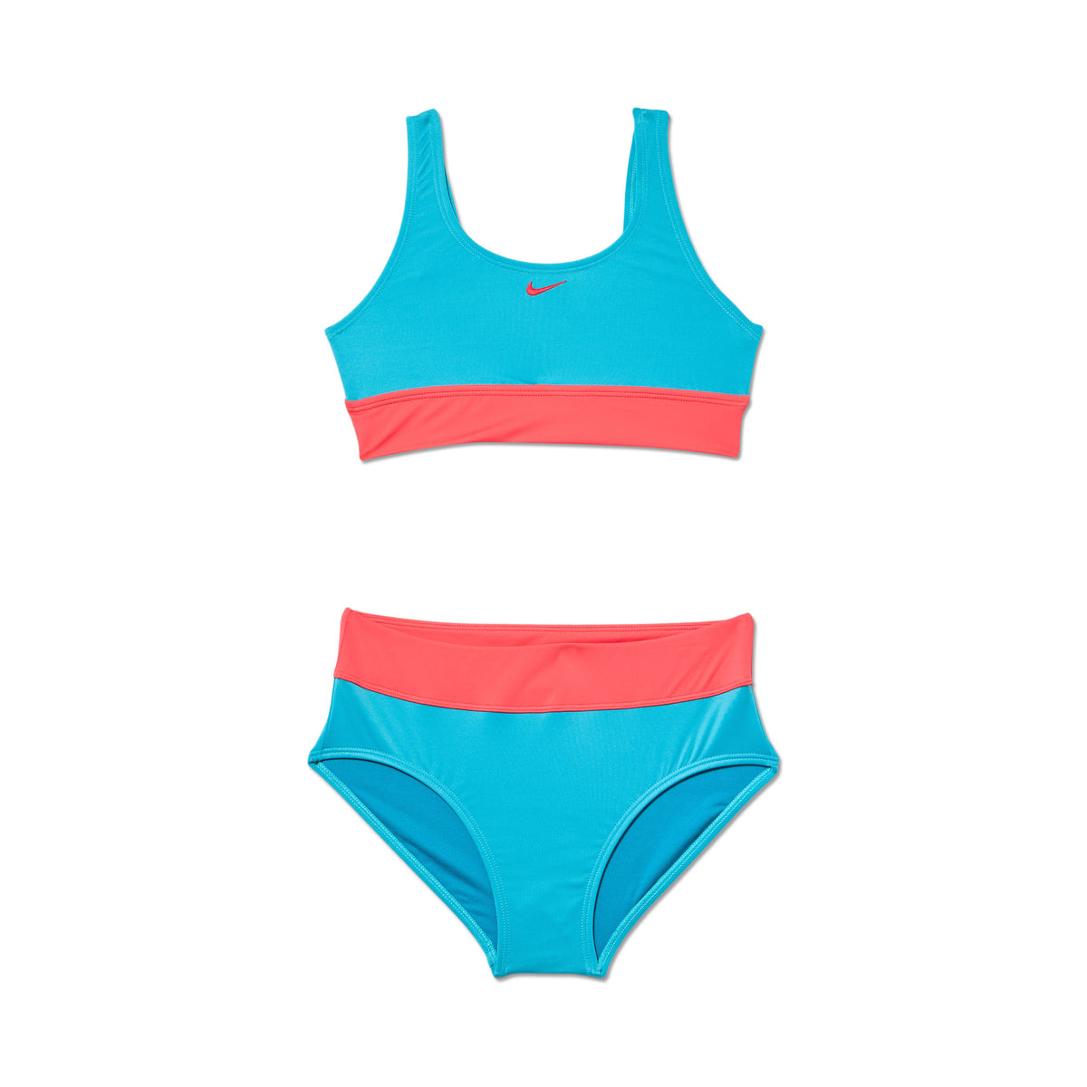 Nike Girls Colorblock Racerback Big Kids Two Piece Swimsuit  Two Piece Swimsuits  Nike