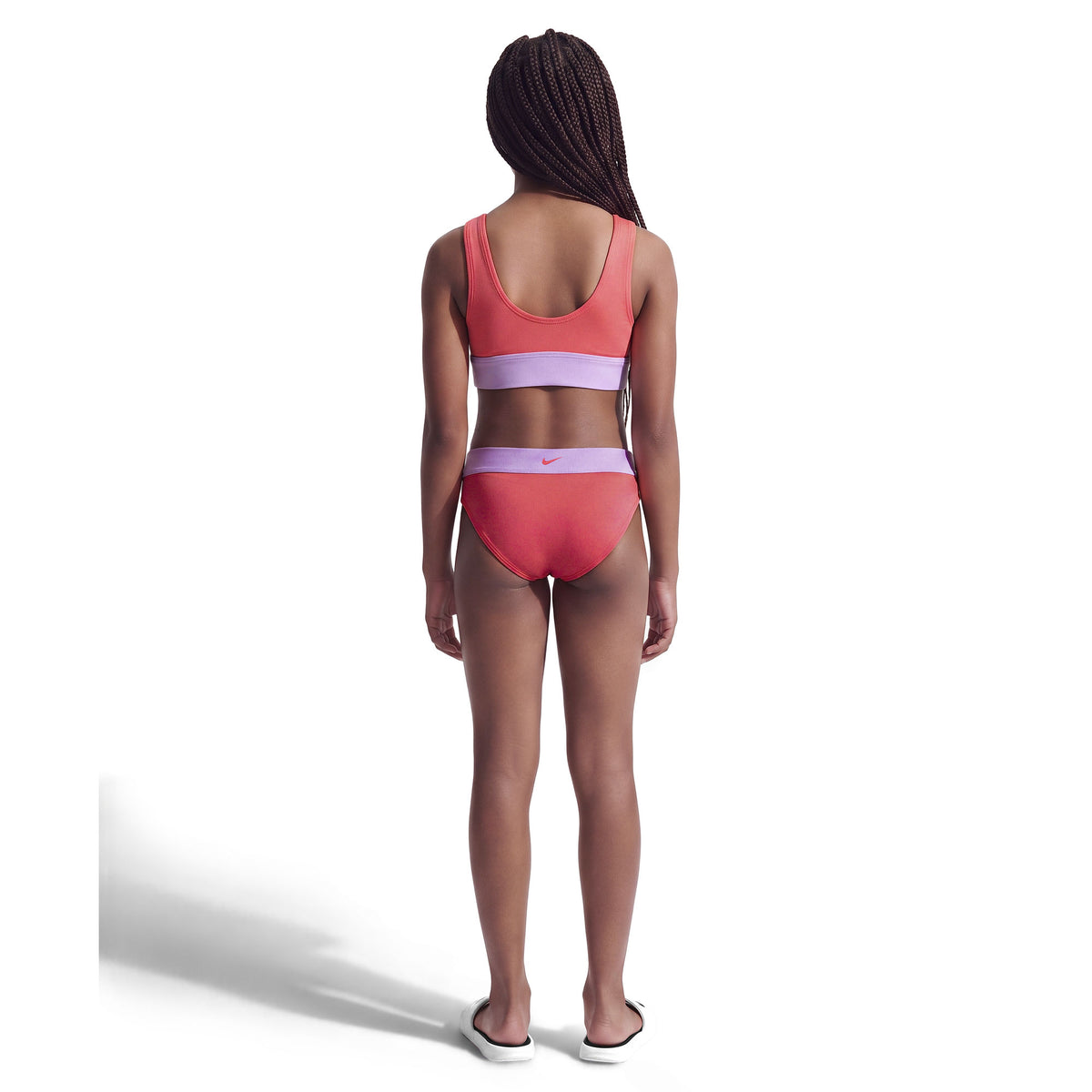 Nike Girls Colorblock Racerback Big Kids Two Piece Swimsuit  Two Piece Swimsuits  Nike