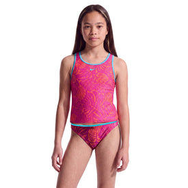 Nike Girls Tropical Print Racerback Big Kids Two Piece Swimsuit  Two Piece Swimsuits  Nike