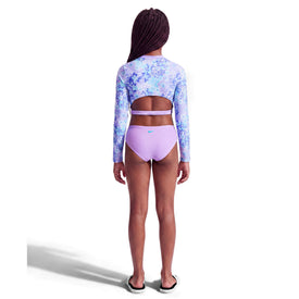 Nike Girls Floral Print Big Kids Long Sleeve Two Piece Swimsuit  Two Piece Swimsuits  Nike