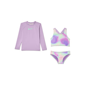 Nike Girls Little Kids Long Sleeve Hydroguard & Midkini Set  Girls Rash Guard & Midkini Set  Nike