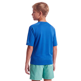 Nike Boys Swim Hydroguard Essential Big Kids Dri-FIT UV Short Sleeve Top  Short Sleeve Rash Guard  Nike