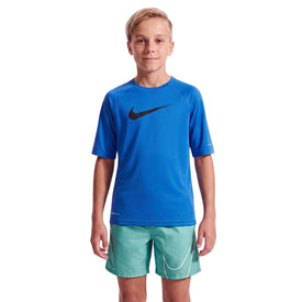 Nike Boys Swim Hydroguard Essential Big Kids Dri-FIT UV Short Sleeve Top  Short Sleeve Rash Guard  Nike