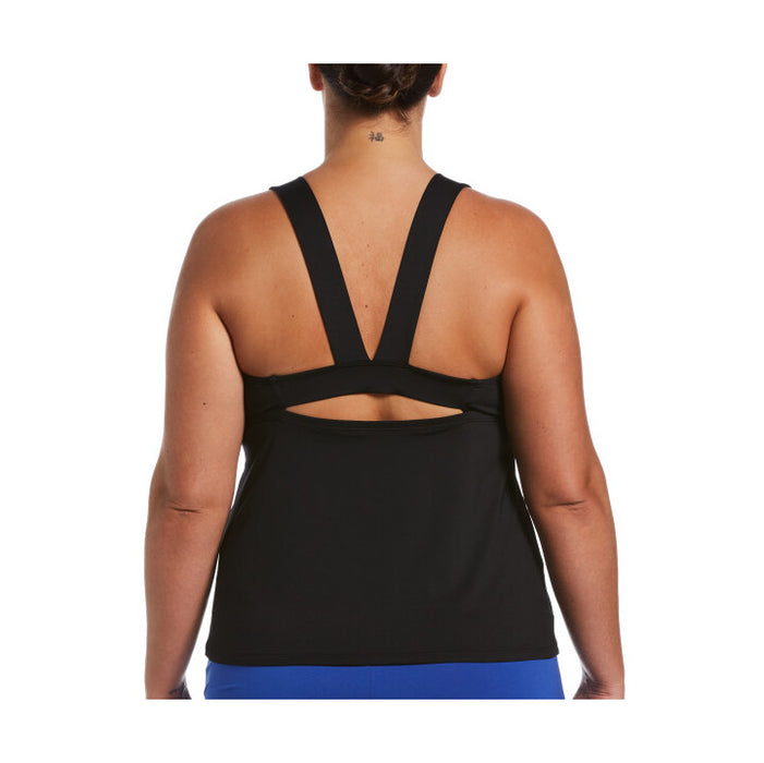 Nike Plus Size Stripe V-back Tankini Top