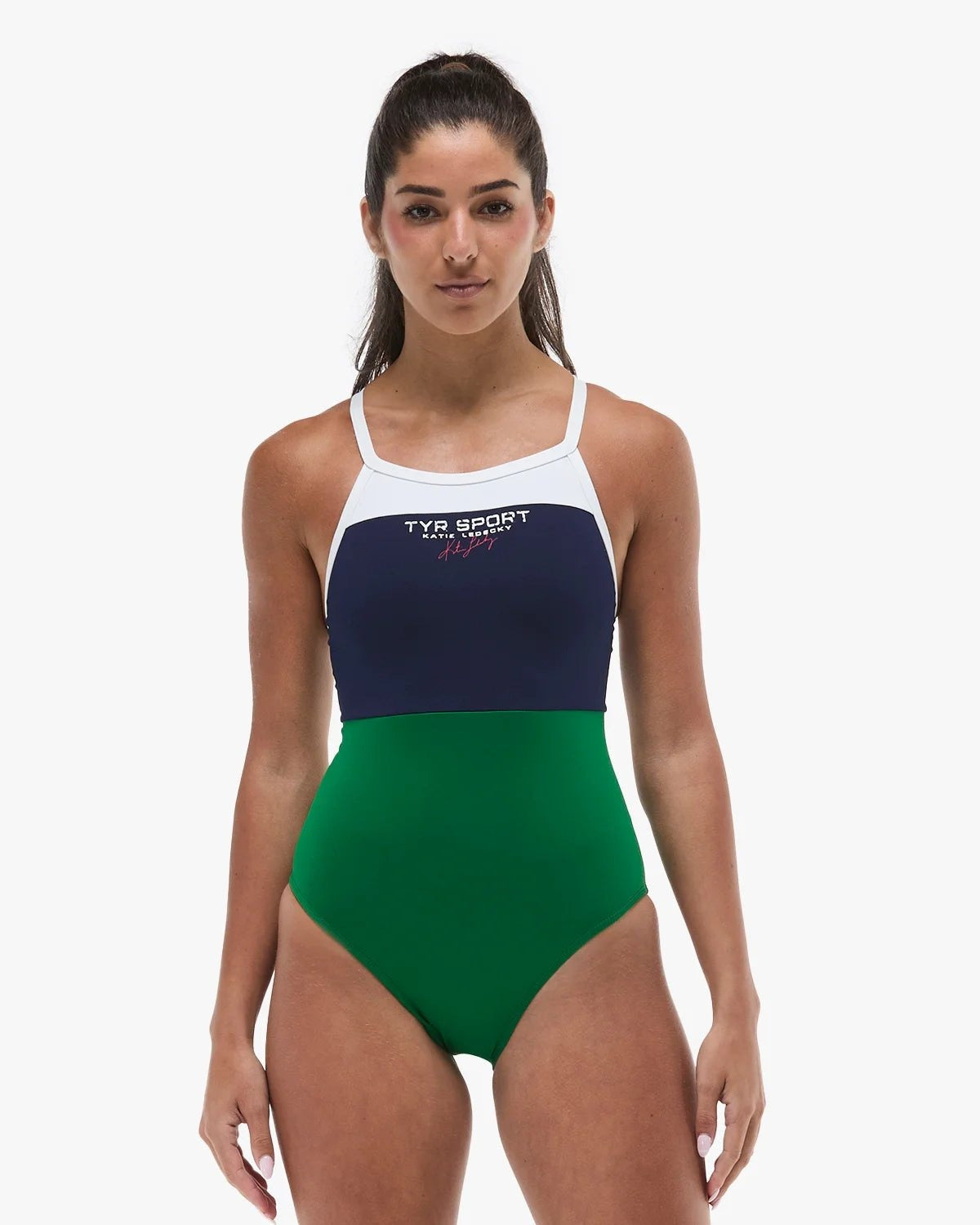 TYR Women's Colorblock Durafast Elite Diamondfit Fit Katie Ledecky Swimsuit  One Piece Swimsuits  Tyr