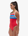 TYR Women's Stripe Durafast Elite Diamondfit Fit Katie Ledecky Swimsuit  One Piece Swimsuits  Tyr