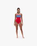 TYR Women's Stripe Durafast Elite Diamondfit Fit Katie Ledecky Swimsuit  One Piece Swimsuits  Tyr