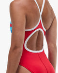 TYR Women's Stripe Durafast Elite Diamondfit Fit Katie Ledecky Swimsuit  One Piece Swimsuits  Tyr
