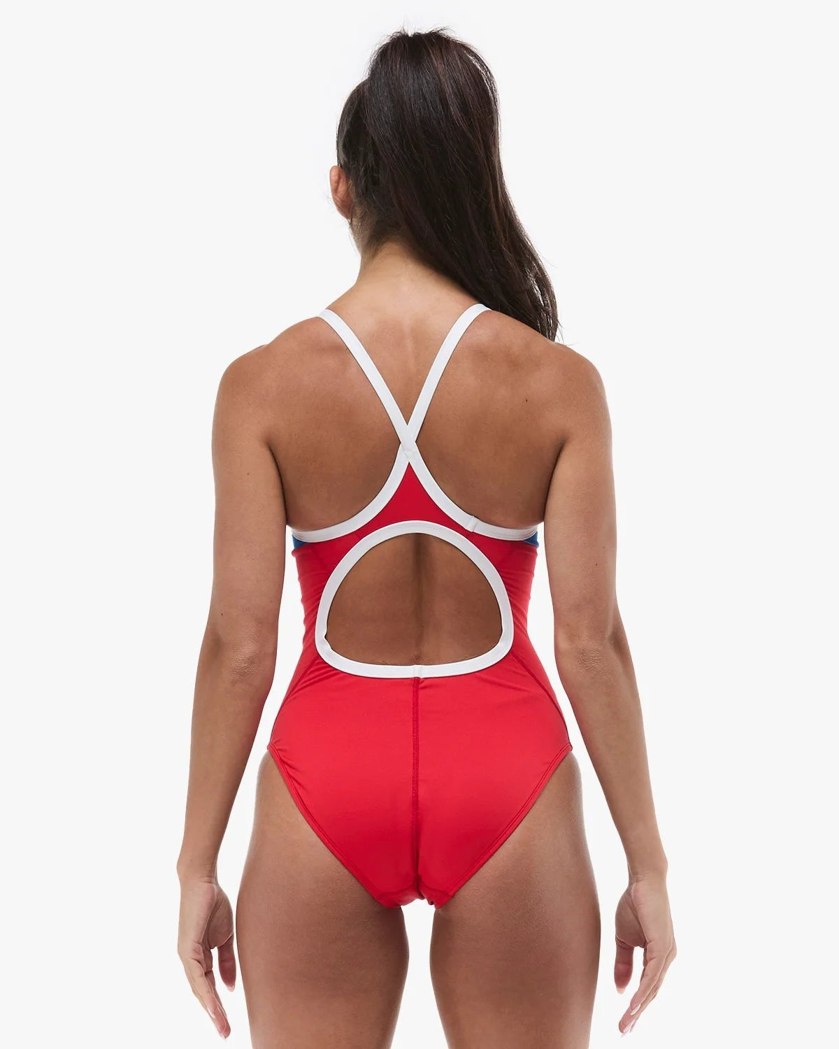 TYR Women's Stripe Durafast Elite Diamondfit Fit Katie Ledecky Swimsuit  One Piece Swimsuits  Tyr