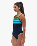 TYR Women's Stripe Durafast Elite Diamondfit Fit Katie Ledecky Swimsuit  One Piece Swimsuits  Tyr