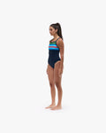 TYR Women's Stripe Durafast Elite Diamondfit Fit Katie Ledecky Swimsuit  One Piece Swimsuits  Tyr