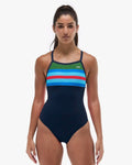 TYR Women's Stripe Durafast Elite Diamondfit Fit Katie Ledecky Swimsuit  One Piece Swimsuits  Tyr