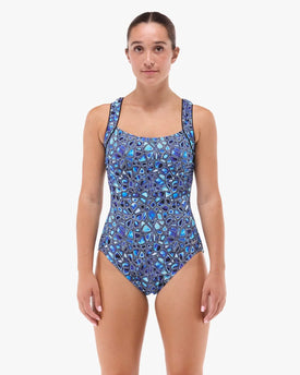 TYR Women's Zellari Durafast Elite Square Neck Controlfit One Piece Swimsuit  One Piece Swimsuits  Tyr