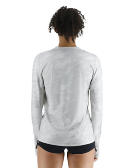 Tyr SunDefense Women's Vented Long Sleeve Crew Shirt - Camohex  Warm-Ups  Tyr