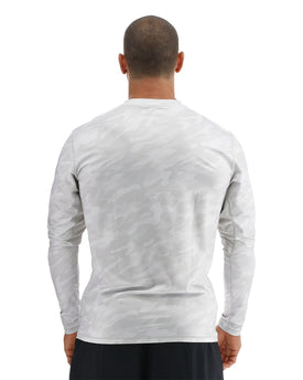 Tyr SunDefense Men's Vented Long Sleeve Rash Guard Crew Shirt - Camohex  Long Sleeve Rash Guard  Tyr