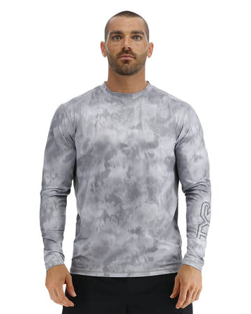 Tyr SunDefense Men's Vented Long Sleeve Rash Guard Crew Shirt - Turbulent  Long Sleeve Rash Guard  Tyr