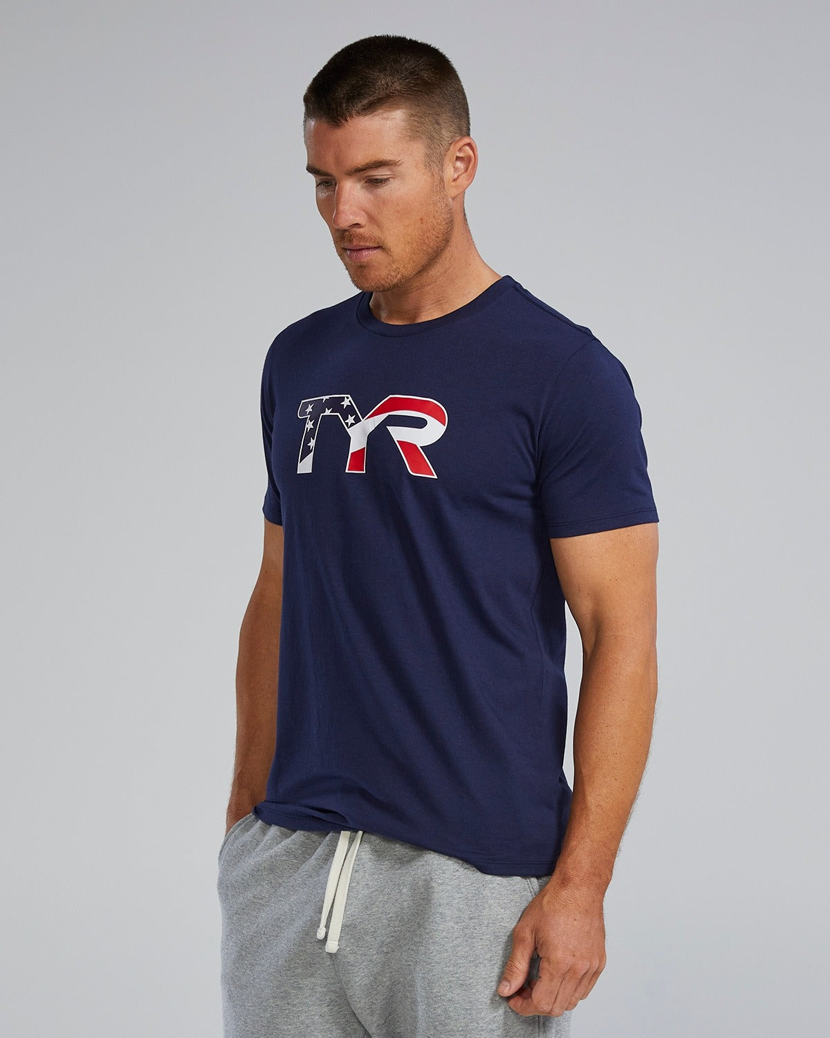 TYR Men's Ultrasoft Lightweight Tri Blend Tech Tee - Usa  Shirts  Tyr