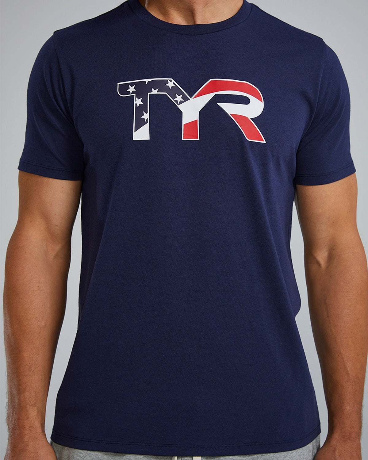 TYR Men's Ultrasoft Lightweight Tri Blend Tech Tee - Usa  Shirts  Tyr