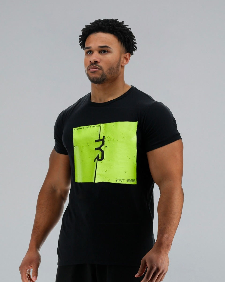 TYR Ultrasoft Men's Short Sleeve Graphic Tee - Attak Yellow Logo  Shirts  Tyr