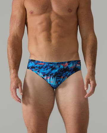 TYR Men's Durafast Lite Brief Swimsuit - Seismo  Swimming Briefs for Men  Tyr