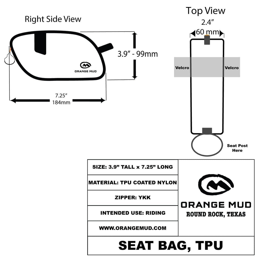 Orange Mud Waterproof Bike Seat Bag - Thermoplastic Polyurethane (TPU) Coated  Bicycle Bags  Orange Mud