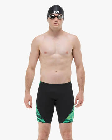 TYR Men's Olea Durafast Elite Blade Splice Swim Jammer  Swim Jammers  Tyr