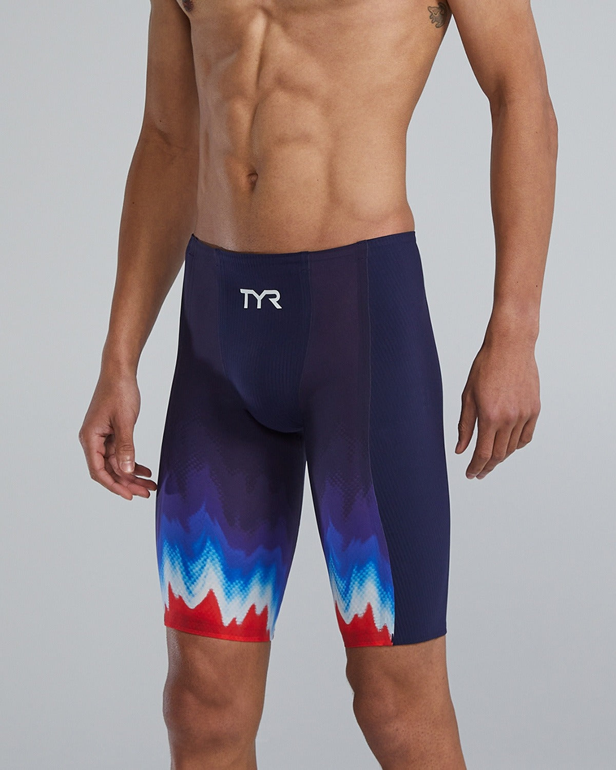 TYR Mens Shockwave High-Waist Jammer Swimsuit - USA  Technical Jammer  Tyr