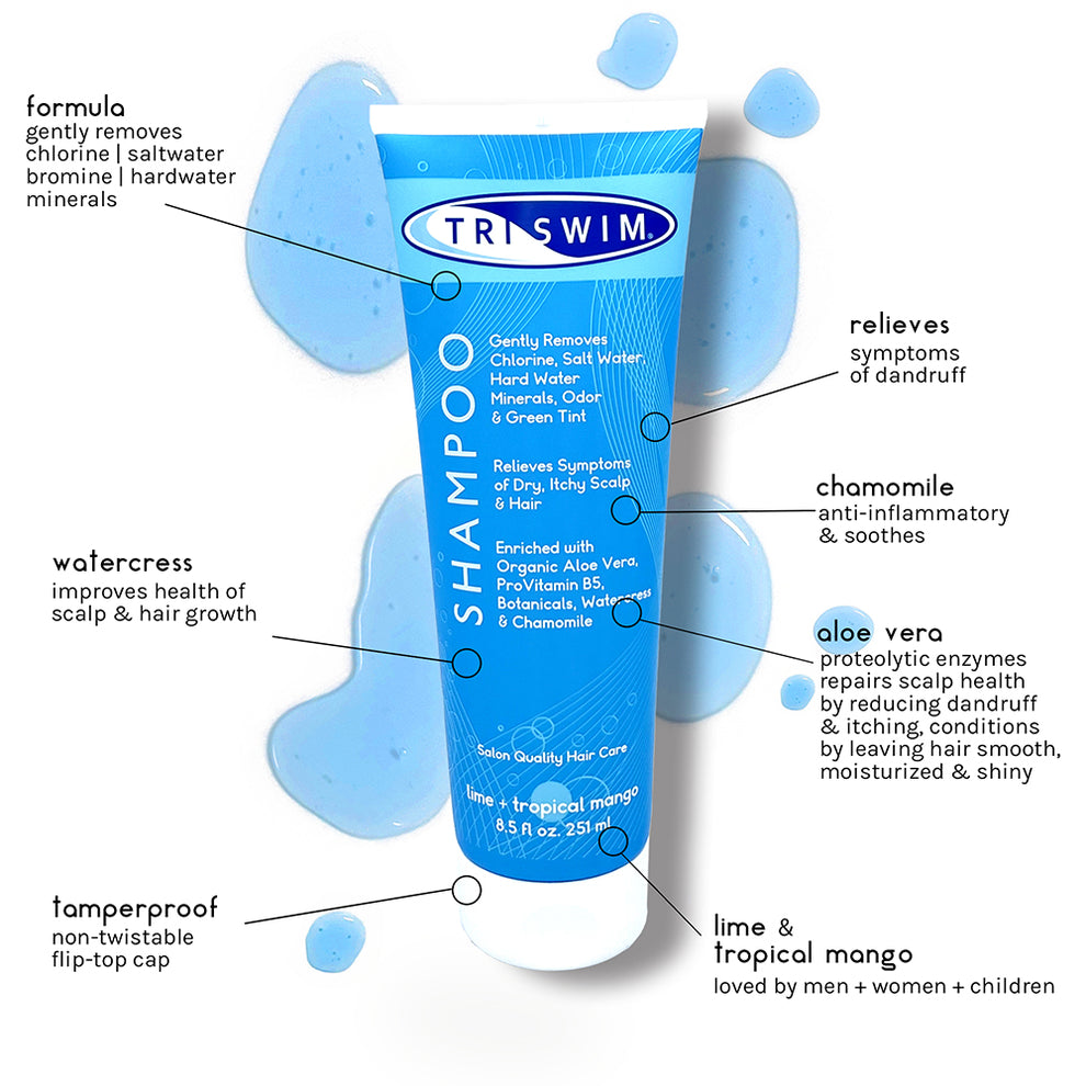 TriSwim Chlorine Removal Shampoo for Swimmers – Removes Pool & Salt Water Damage  Swimmers' Shampoos and Conditioners  TRISWIM
