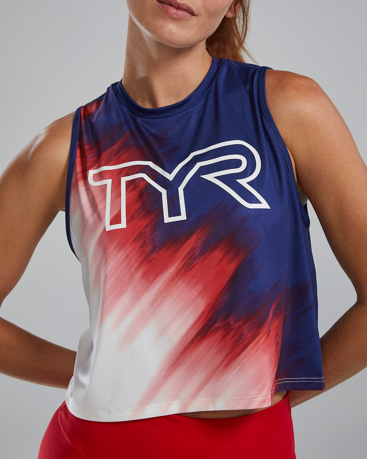 Tyr Women Large Logo Croptank USA  Tops  Tyr
