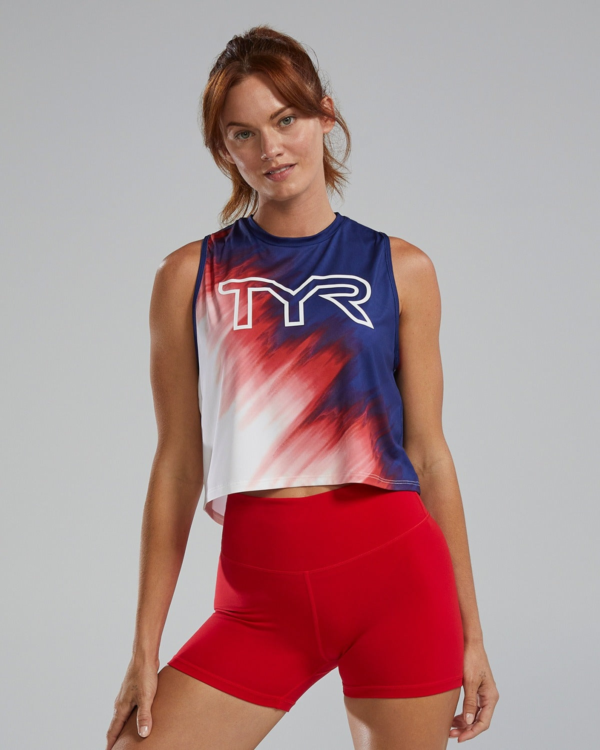 Tyr Women Large Logo Croptank USA  Tops  Tyr