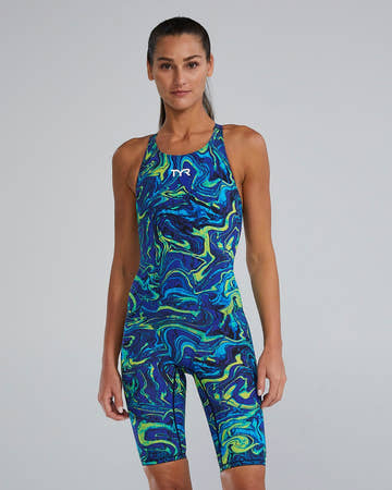 TYR Women's Thresher Hyperblitz Kneeskin Technical Suit  Technical Swimsuits  Tyr