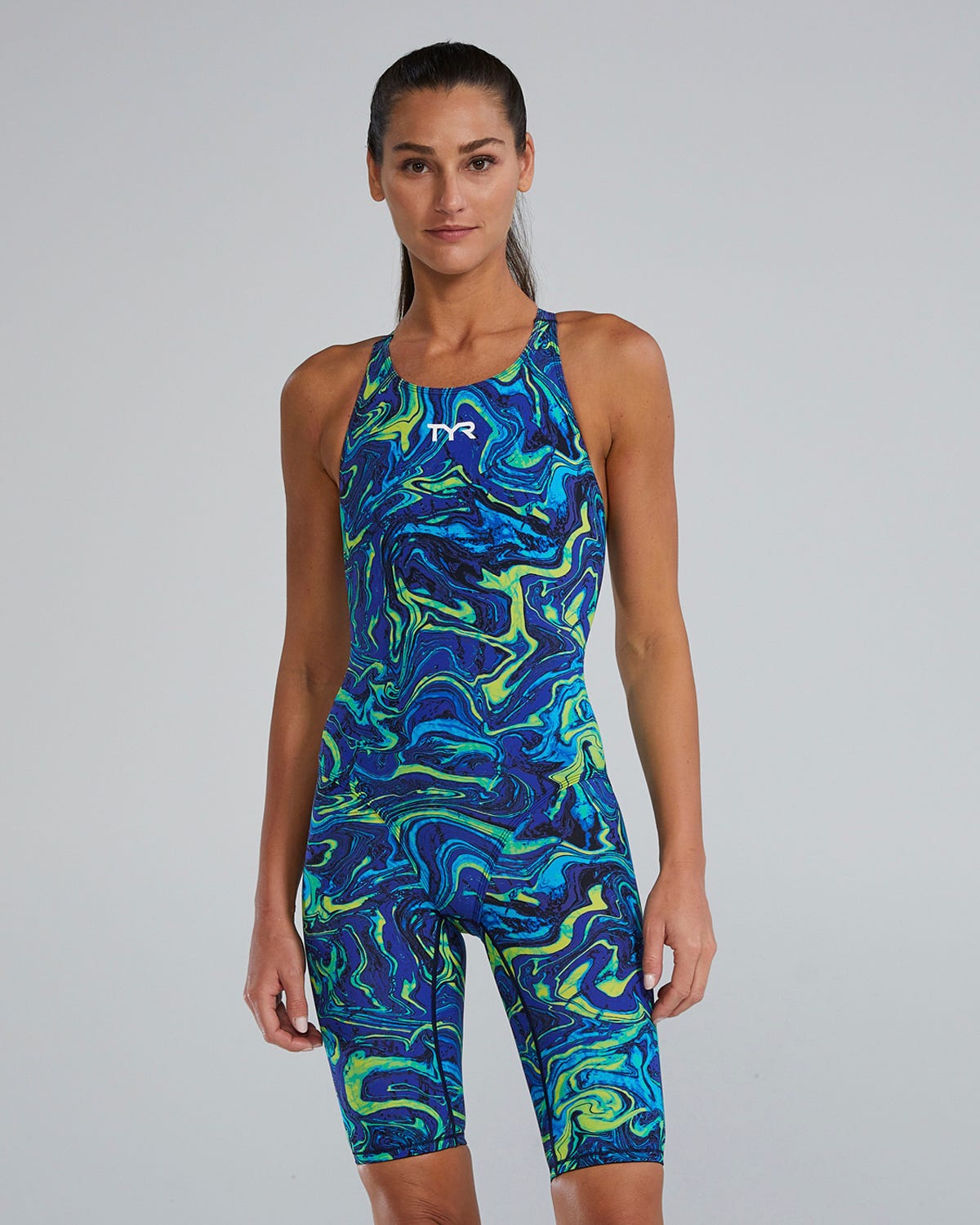 TYR Women's Thresher Hyperblitz Kneeskin Technical Suit  Technical Swimsuits  Tyr