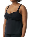 Tyr Women's Solid Durafast Elite Plus Size Twisted Bra Tankini Top  Plus Size Tankini Top  Tyr
