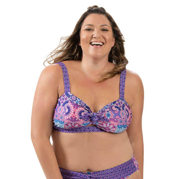 Dolfin Aquashape Women's Tie Front Two Piece Swimsuit Top  Bikini Top  Dolfin