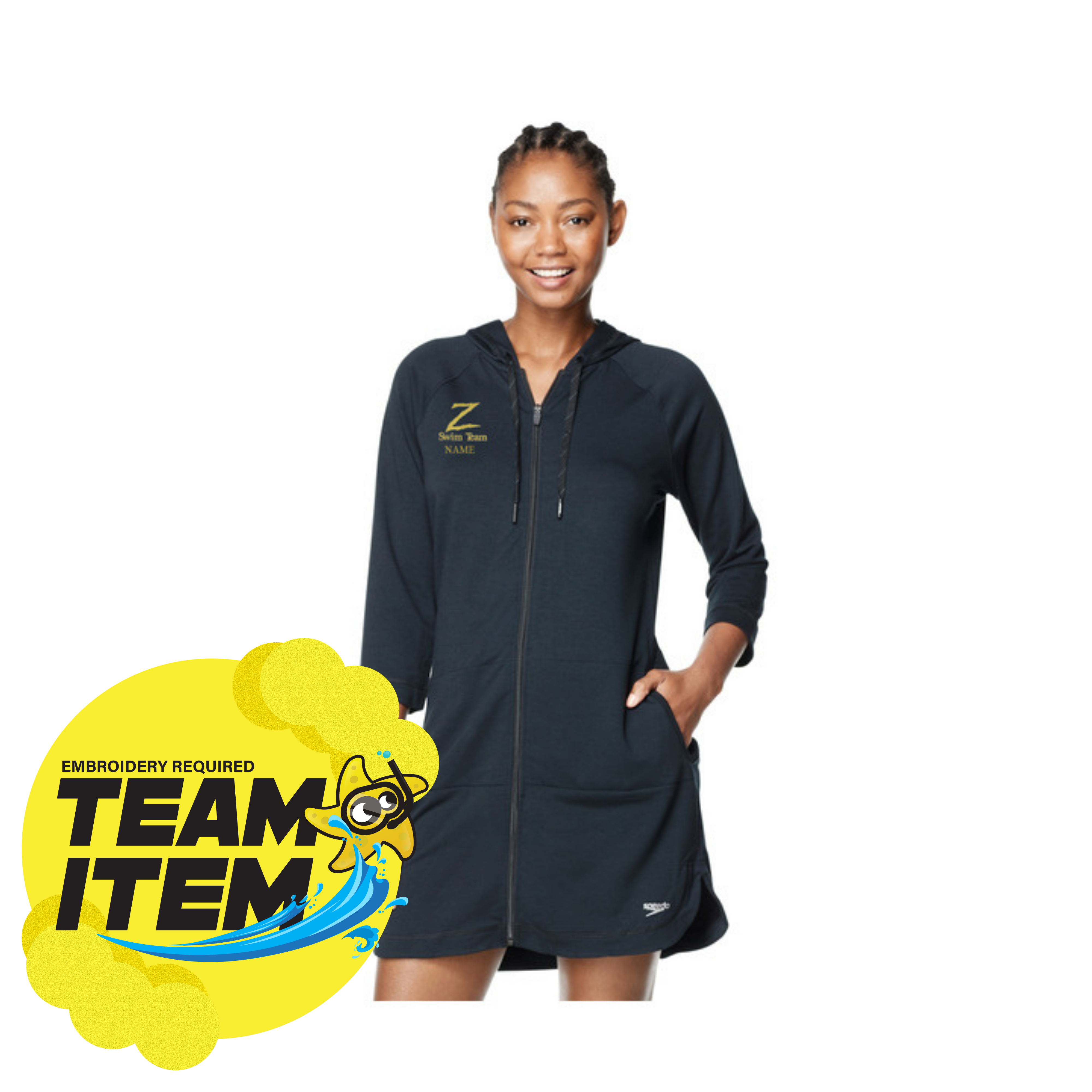Gym Robe DHS Speedo Aquatic Fitness Robe with Hood Female
