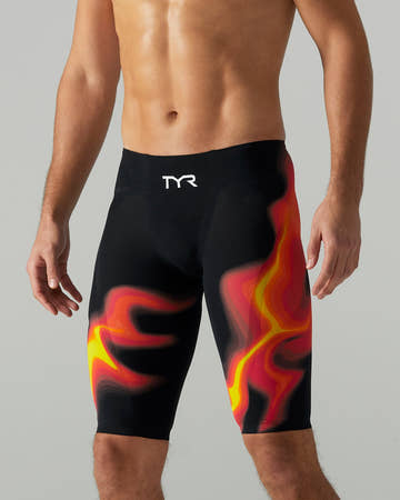 TYR Men's Venzo High Waist Technical Jammer Swimsuit - Infrared