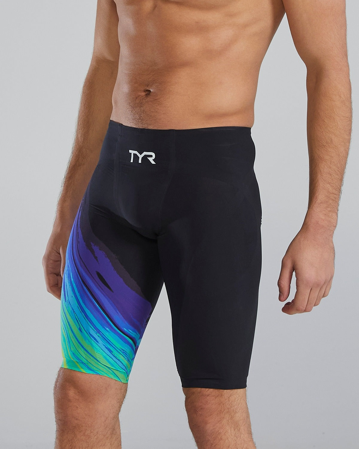 TYR Men's Venzo Technical High Waist Jammer - Lime/Navy Non PFAS