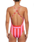 Nike Women Statement Stripe V-Neck One Piece  One Piece Swimsuits  Nike