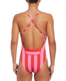 Nike Women Statement Stripe V-Neck One Piece  One Piece Swimsuits  Nike