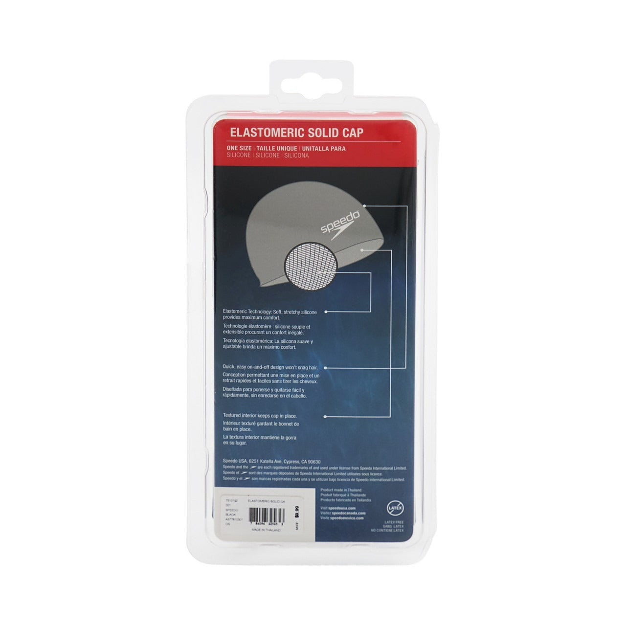 MEI Speedo Elastomeric Solid Silicone Swim Cap  Swim Caps  Speedo