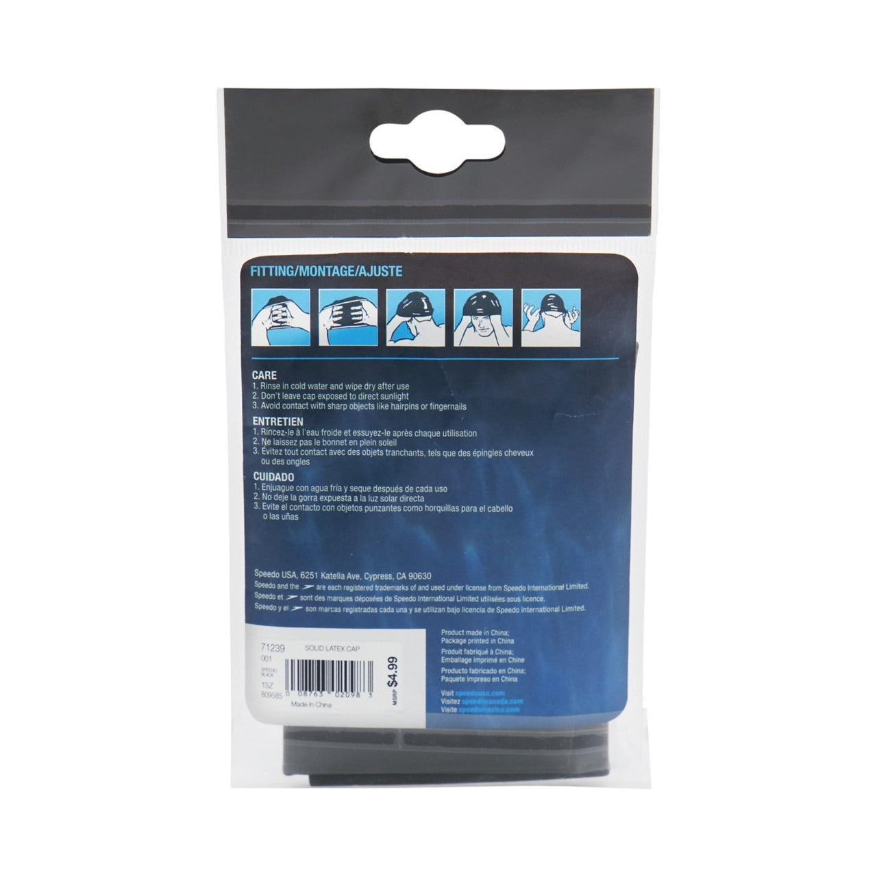 MEI Speedo Solid Latex Swim Cap  Swim Caps  Speedo