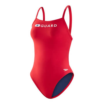 Speedo Women's Guard Flyback One Piece Swimsuit  Lifeguard One Piece  Speedo