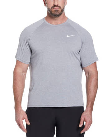 Nike Men's Plus Size Heather Short Sleeve Rash Guard Hydroguard  Plus Size Rash Guard  Nike