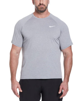 Nike Men's Plus Size Heather Short Sleeve Rash Guard Hydroguard  Plus Size Rash Guard  Nike